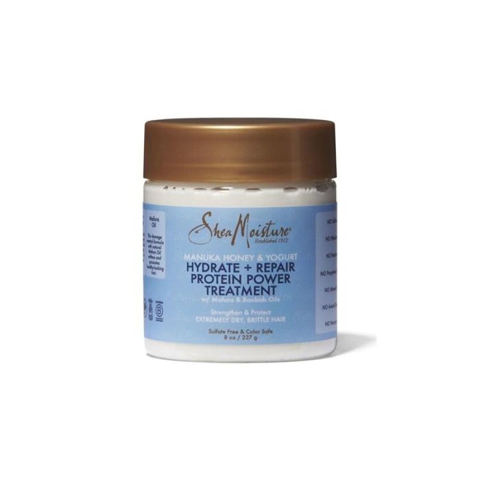 Shea Moisture Mascarilla Capilar Manuka Honey & Yogurt Hydrate + Repair Protein Power Treatment 227g - Repara, Hidrata y Nutre Cabello Castigado