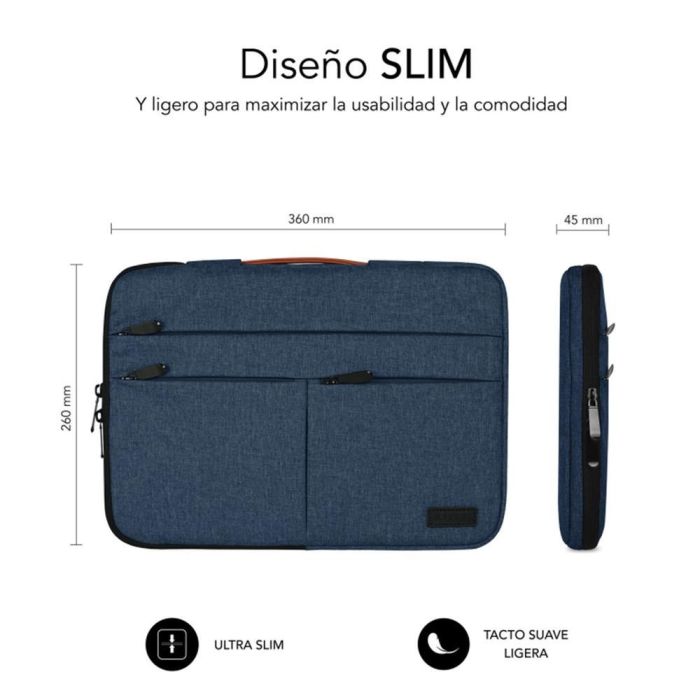 Funda Subblim Air Padding 360 Sleeve para Portátiles hasta 14"/ Azul 2 Funda Subblim Air Padding 360 Sleeve para Portátiles hasta 14"/ Azul 2