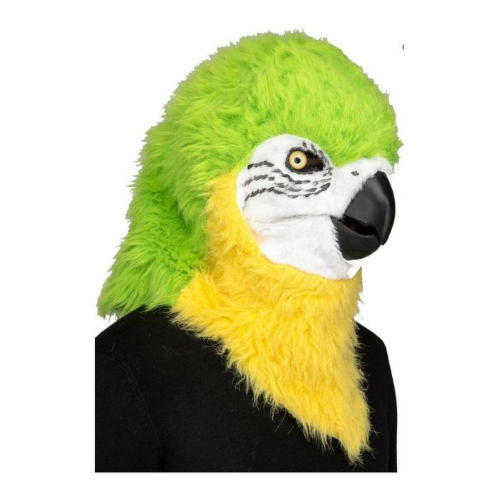 Máscara loro verde con mandíbula móvil talla única Máscara loro verde con mandíbula móvil talla única