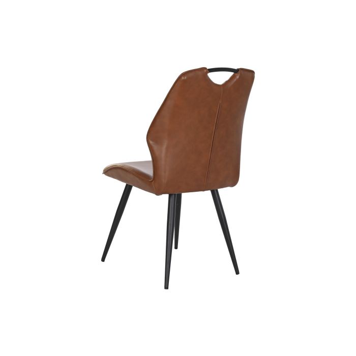 DKD Home Decor Silla Moderno Camel Negro Metal Poliester 58 x 88.5 x 48 cm (4 Unidades) 5