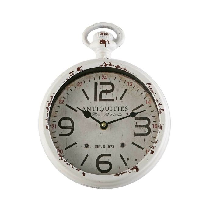 Reloj de Pared Versa Antiques Blanco Acero Vintage 4,5 x 28 x 22 cm