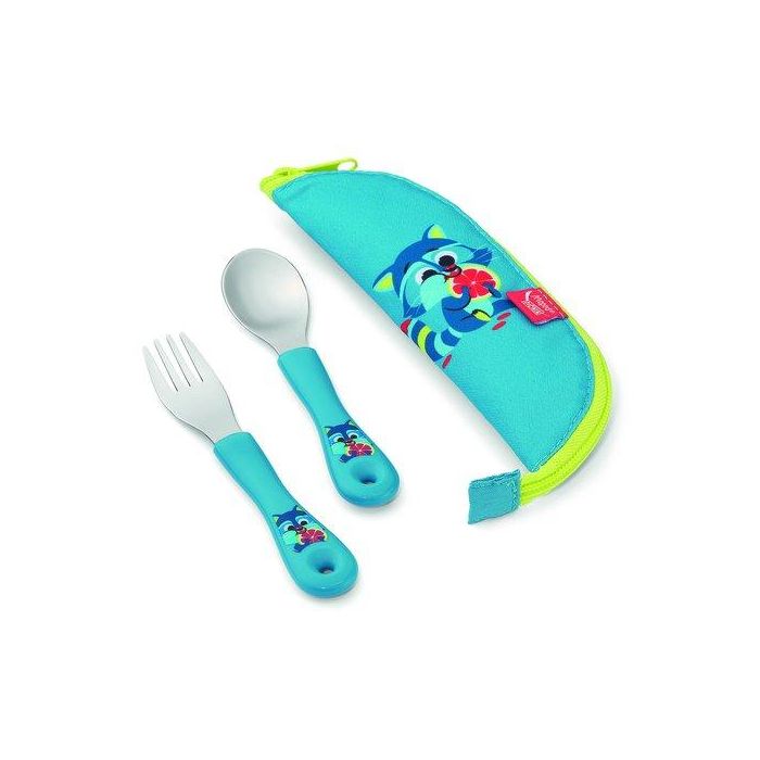 Set De 2 Cubiertos Maped Picnik Miniiz Mapache Con Estuche