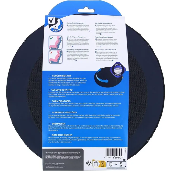 Kine Travel Cojín Giratorio Disco de Transferencia 39 x 39 x 6 cm Ayuda Movilidad 3