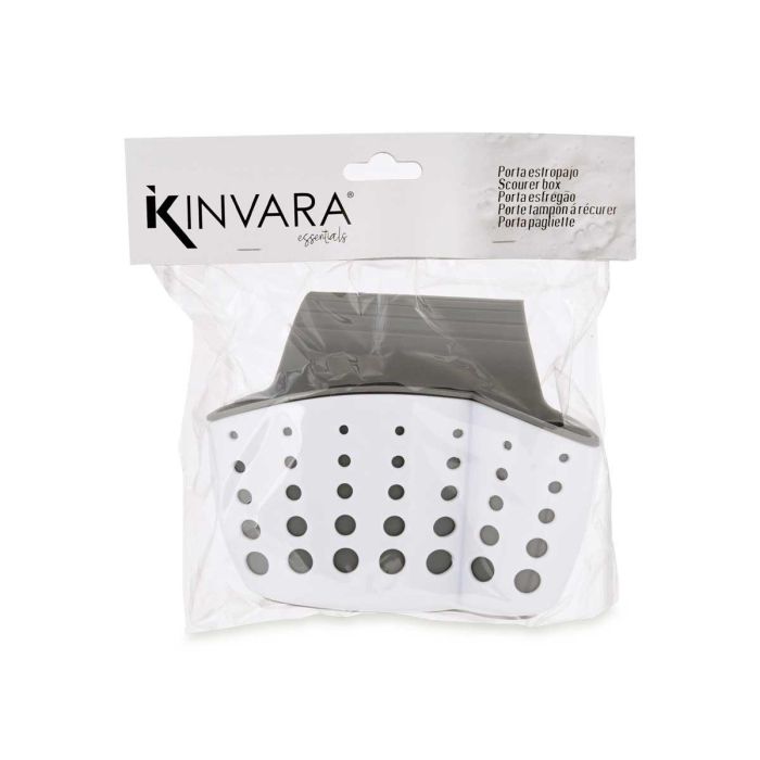 Portaestropajo Colgar Plastico Blan Gris Kinvara 15X11CM (24 Unidades) 1 Portaestropajo Colgar Plastico Blan Gris Kinvara 15X11CM (24 Unidades) 1