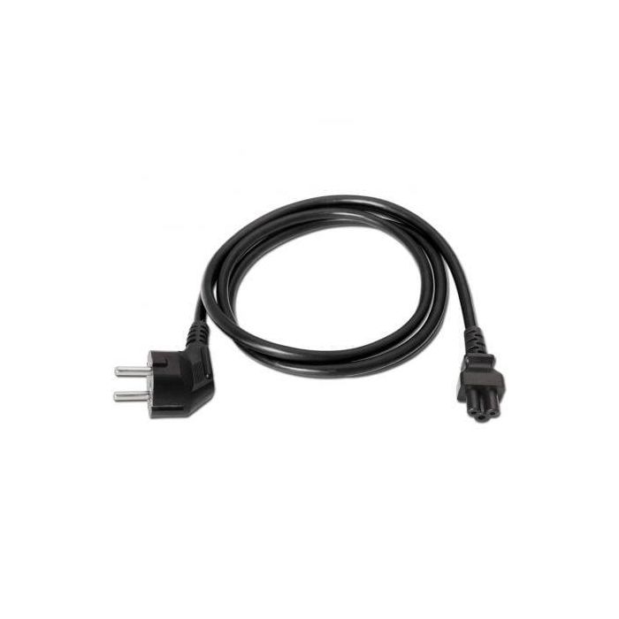 Aisens Cable de Alimentación Trébol CEE7 Macho a C5 Hembra Acodado-M Negro 1.5M para Cargador Portátiles 1