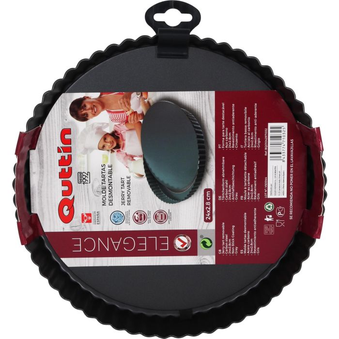 Quttin Molde para Tartas Desmontable, 24 cm x 2.8 cm, Redondo (12 Unidades) 1