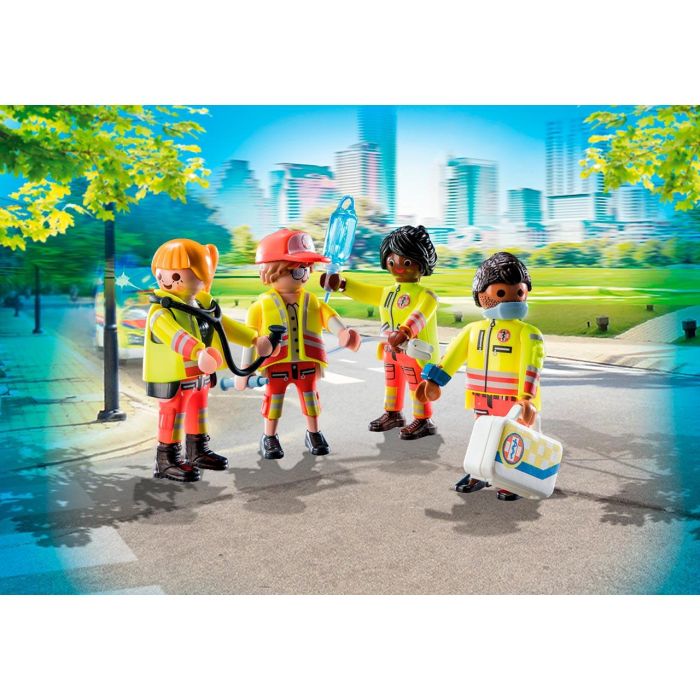 Playmobil 71244 Equipo de Rescate City Life con 4 paramédicos, desfibrilador, maletín médico y accesorios, juguete para niños +4 años 3 Playmobil 71244 Equipo de Rescate City Life con 4 paramédicos, desfibrilador, maletín médico y accesorios, juguete para niños +4 años 3