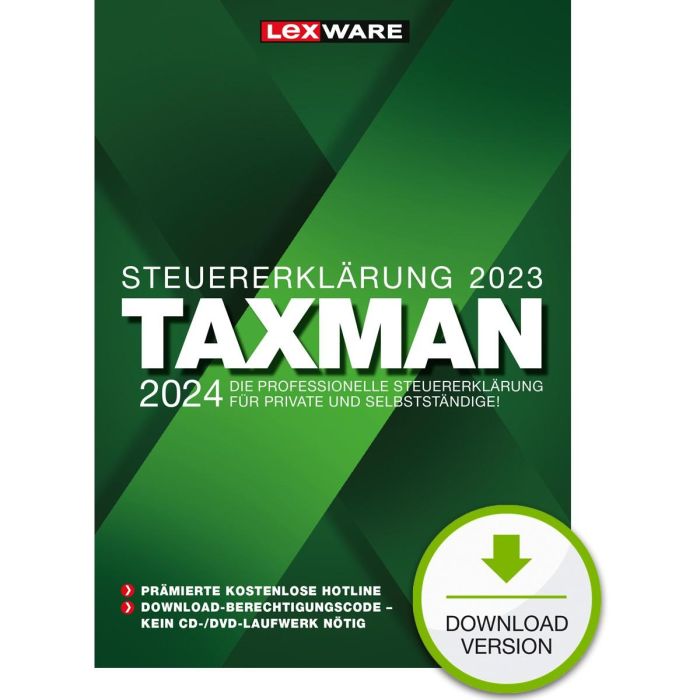 Lexware TAXMAN 2024 - 1 dispositivo, hasta 5 declaraciones de impuestos - ESD-Download