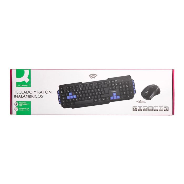 Set Teclado Y Raton Q-Connect Inalambrico Compatible Windows Color Negro 5