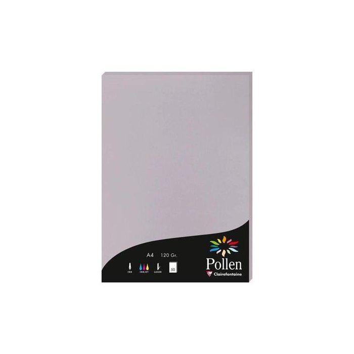 Papel Clairefontaine Pollen A4 120G 50H Gris Koala