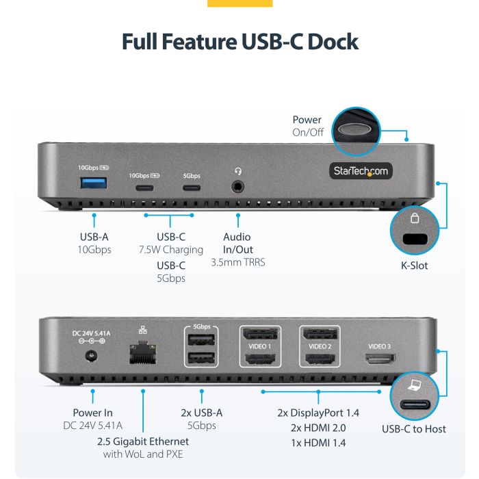 Hub USB Startech 116E-USBC-DOCK 21 Hub USB Startech 116E-USBC-DOCK 21