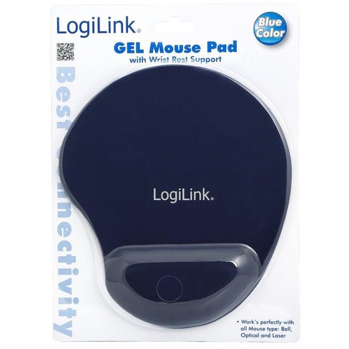 LogiLink Mauspad mit Silikongel Handballenauflage Blau 1