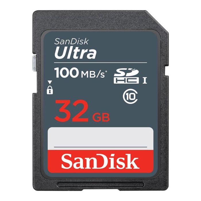 Sandisk Tarjeta de Memoria Secure Digital SDHC Ultra 32GB UHS-I U1 Clase 10 90MB/s Resistente a Golpes y Agua