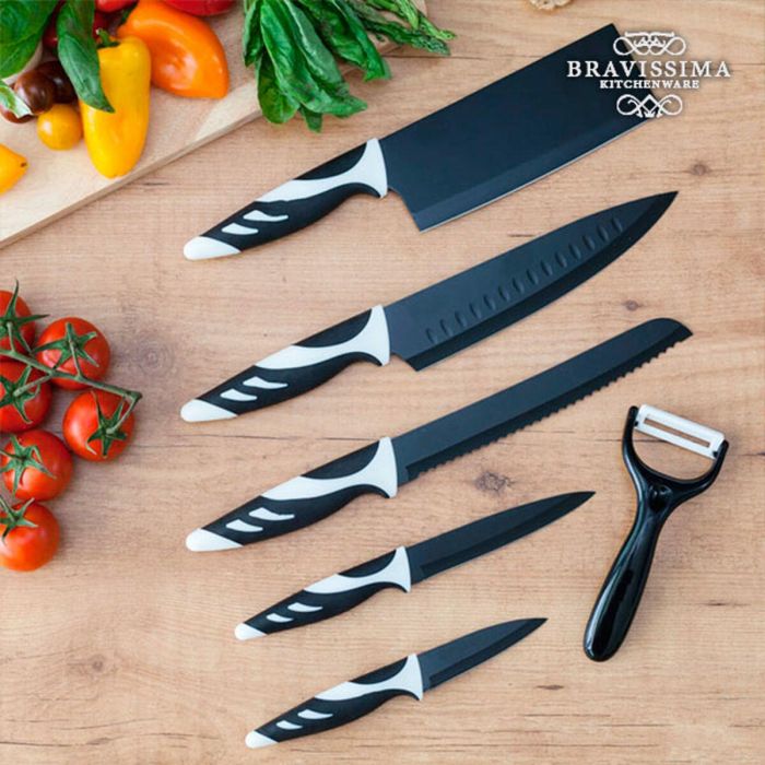 Cuchillo de Mesa Bravissima Kitchen Cuchillos Swiss Chef 6 Piezas Acero Inoxidable 2