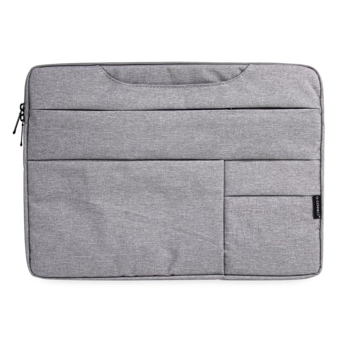 Funda Para Portatil Q-Connect 15,6-' Con Asas Retractiles Cremallera 3 Bolsillos Exteriores Gris 2