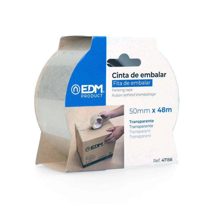 Edm Cinta de embalar transparente 48 micras 50 mm x 48 m polipropileno 0 Edm Cinta de embalar transparente 48 micras 50 mm x 48 m polipropileno 0