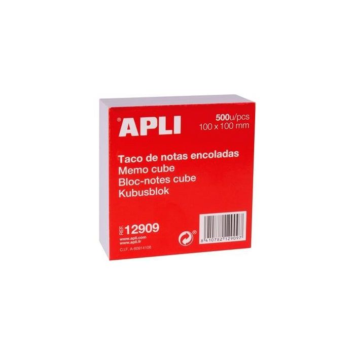 Apli Taco de Notas Encoladas 500 Hojas 100x100 mm Blanco 70 g/m² EAN 8410782129097