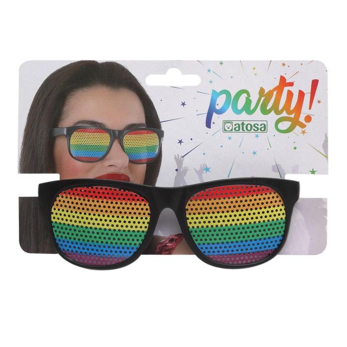 Gafas Rejilla Multicolor Arcoíris Orgullo para Celebraciones, Festivales y Disfraces 1