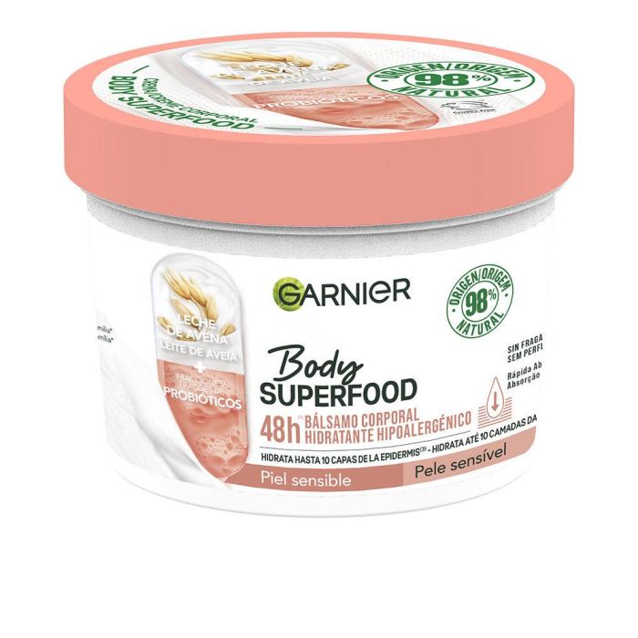 Garnier BODY SUPERFOOD Bálsamo Corporal Hidratante Hipoalergénico con Avena para Piel Sensible 380 ml Garnier BODY SUPERFOOD Bálsamo Corporal Hidratante Hipoalergénico con Avena para Piel Sensible 380 ml