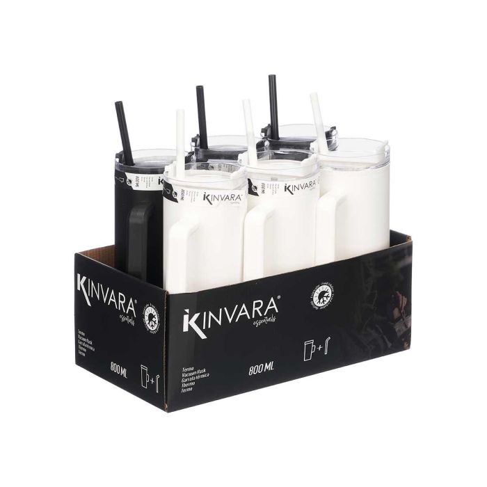 Vaso Asa Pajita Blanco Negro 800 Ml Surtidos Kinvara 13x30x9cm (12 Unidades) 2 Vaso Asa Pajita Blanco Negro 800 Ml Surtidos Kinvara 13x30x9cm (12 Unidades) 2