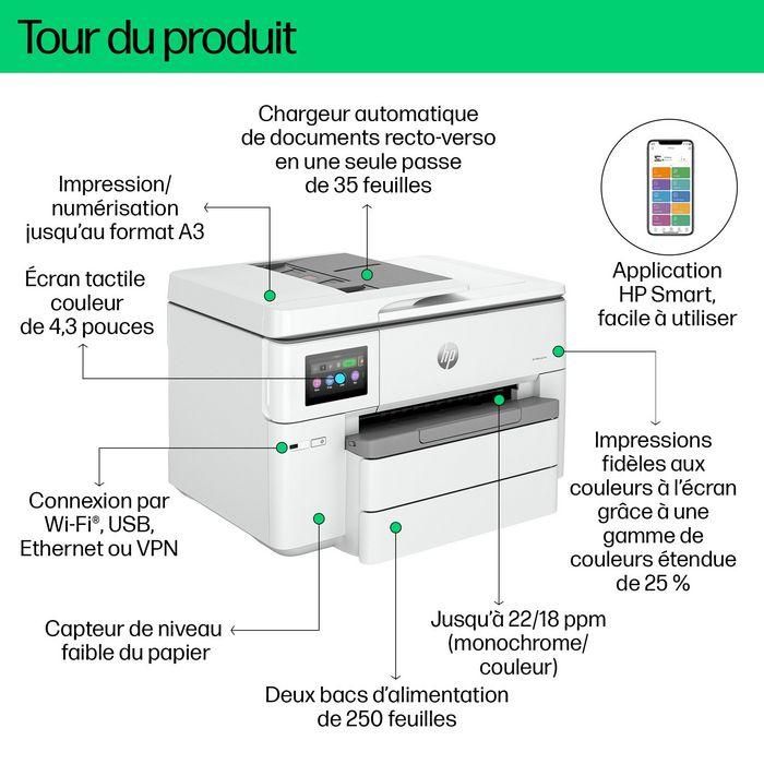 HP 9730e OfficeJet Pro Impresora Multifunción A3 Gran Formato Color Inkjet Profesional + Instant Ink + HP+ 11 HP 9730e OfficeJet Pro Impresora Multifunción A3 Gran Formato Color Inkjet Profesional + Instant Ink + HP+ 11