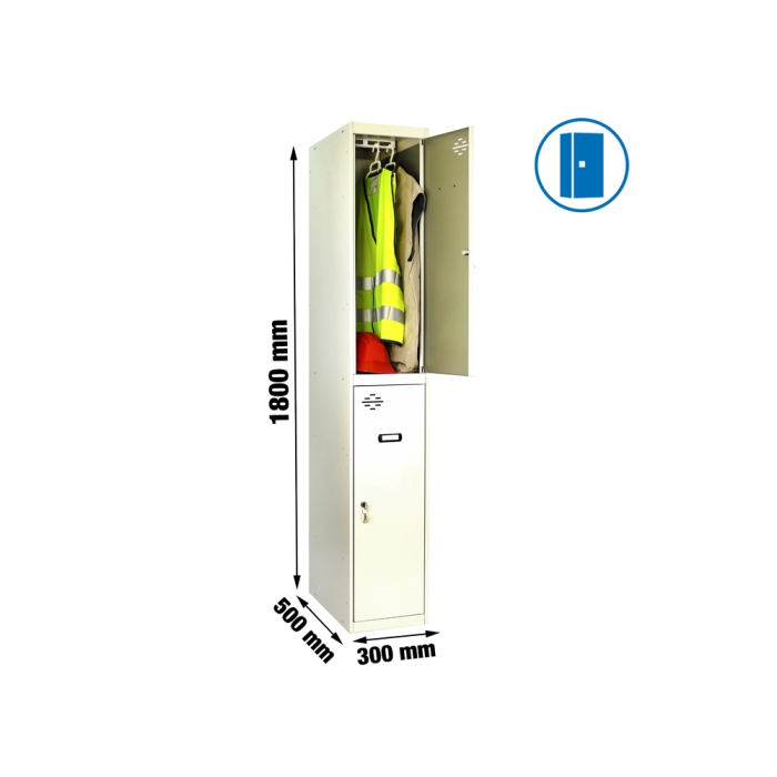 Simonrack Taquilla Metálica 2 Puertas Cerradura Etiquetero Respiradero Gris/Gris 1800x500x300 mm 3