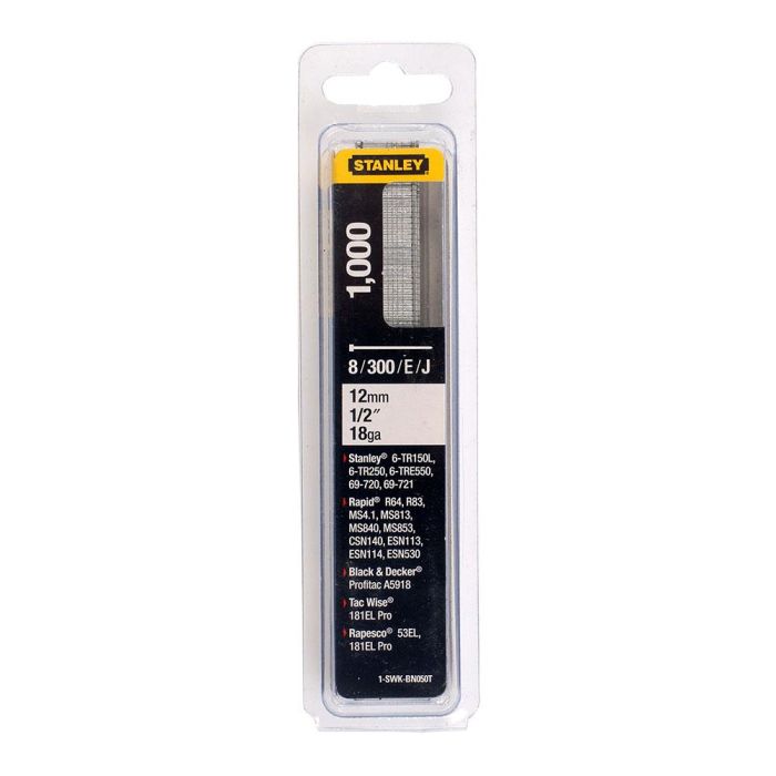 Stanley Caja 1000 clavos brad 8/300/e/tipo j - 12mm 1-swk-bn050t 0 Stanley Caja 1000 clavos brad 8/300/e/tipo j - 12mm 1-swk-bn050t 0
