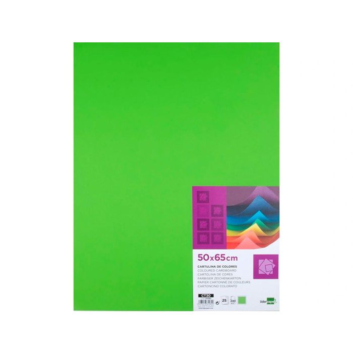 Cartulina Liderpapel 50x65 cm 240 gr-M2 Verde Hierba Paquete De 25 Hojas 1