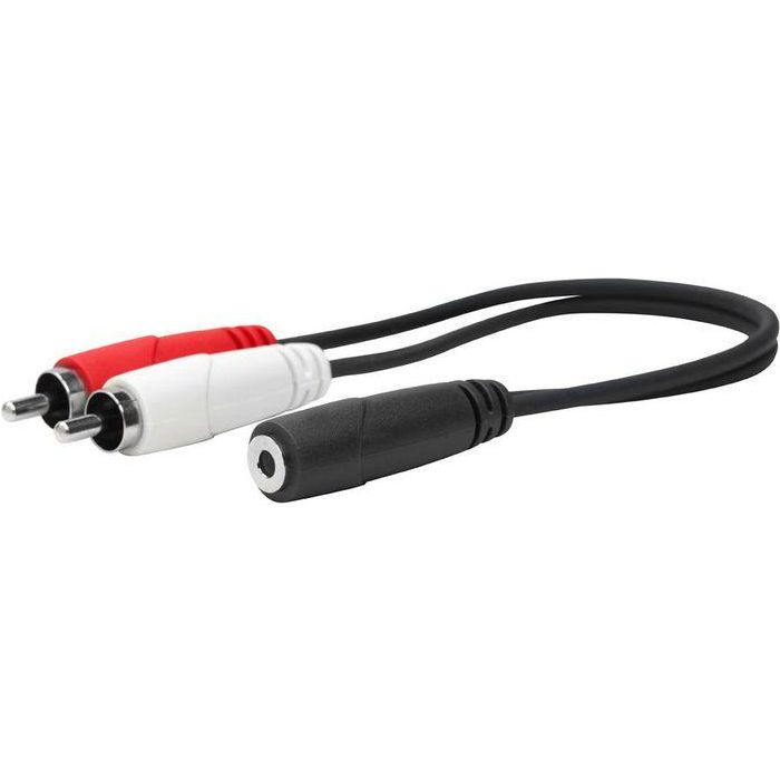 Vivolink Cable de Audio 3.5mm a 2 RCA Hembra/Macho 24AWG, flexible, apantallado con aluminio y conectores chapados en oro (1 unidad) Vivolink Cable de Audio 3.5mm a 2 RCA Hembra/Macho 24AWG, flexible, apantallado con aluminio y conectores chapados en oro (1 unidad)