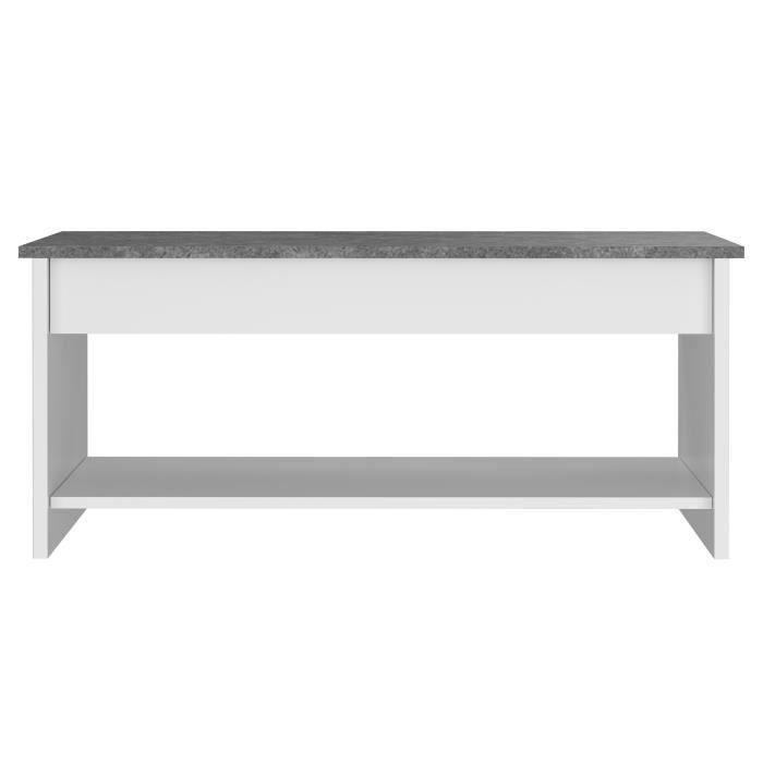 Mesa de centro de elevación FELIZ - Blanco y gris - L 50 cm 4 Mesa de centro de elevación FELIZ - Blanco y gris - L 50 cm 4