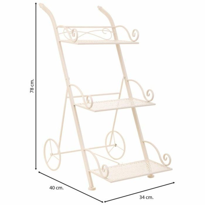 Soporte para Maceta Alexandra House Living Blanco Metal Hierro 25 x 32 x 55 cm 5