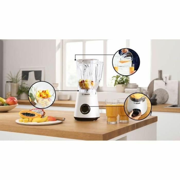 Licuadora VitaPower - BOSCH - MMB6141W - 1200 W - 30000 rpm - 2 velocidades + turbo - Bol de 2 L - 4 cuchillas desmontables - Blanca 5 Licuadora VitaPower - BOSCH - MMB6141W - 1200 W - 30000 rpm - 2 velocidades + turbo - Bol de 2 L - 4 cuchillas desmontables - Blanca 5
