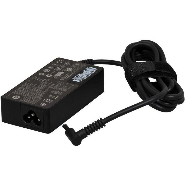 HP AC power adapter with 45W output, 4.5mm round connector, suitable for HP laptops requiring this power specification. HP AC power adapter with 45W output, 4.5mm round connector, suitable for HP laptops requiring this power specification.