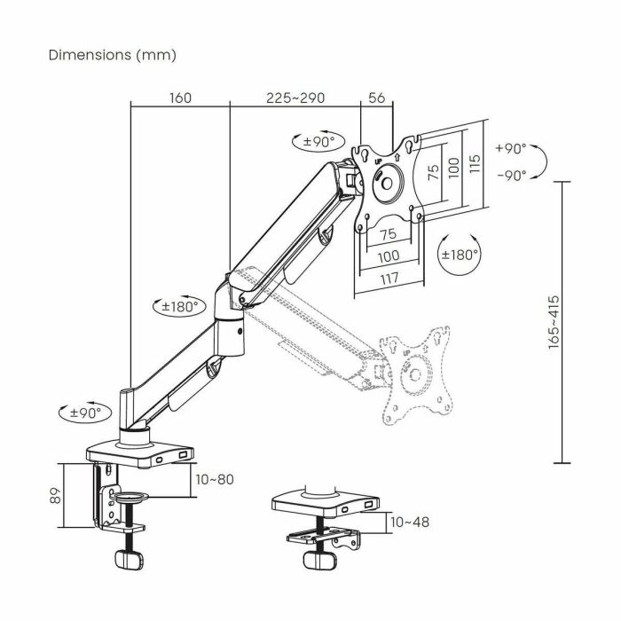 AISENS - SOPORTE DE MESA ECO CONTRAPESO GIRATORIO E INCLINABLE PARA MONITOR/TV 9KG (3 PIVOTES, 1 BRAZO) DE 17-32, NEGRO 4 AISENS - SOPORTE DE MESA ECO CONTRAPESO GIRATORIO E INCLINABLE PARA MONITOR/TV 9KG (3 PIVOTES, 1 BRAZO) DE 17-32, NEGRO 4
