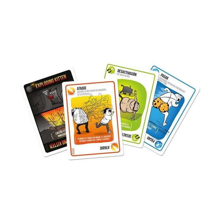 Asmodee Juego Exploding Kittens. Ruleta rusa en versión gatuna, roba cartas hasta que salga el exploding. 1