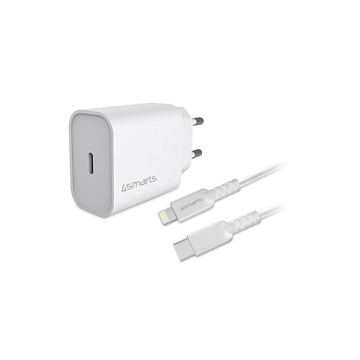 4smarts Set de Carga Rápida 20W con Cable Lightning 1.5m para iPhone