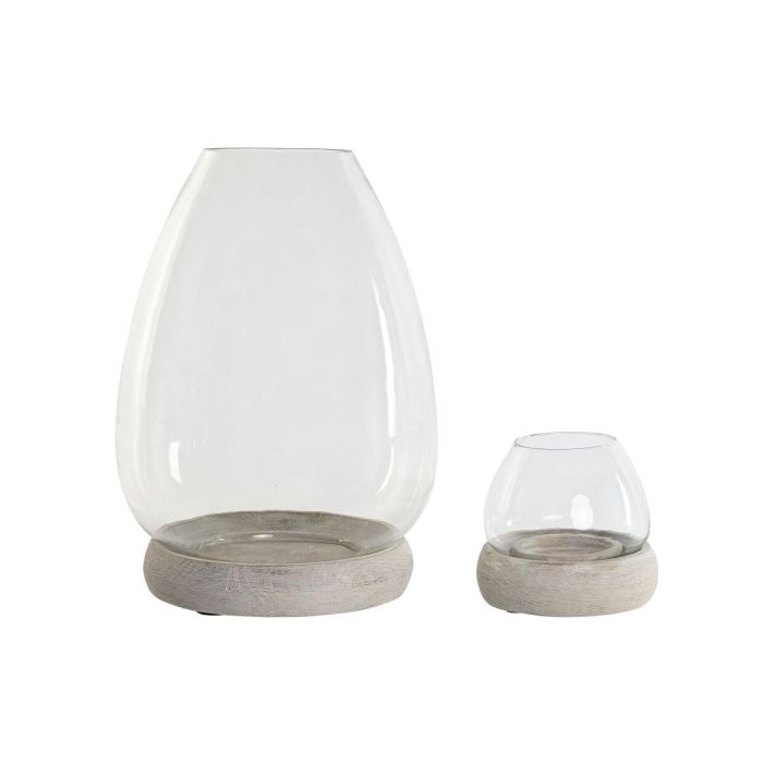 Portavela Mediterraneo DKD Home Decor Blanco 30 x 40 x 30 cm Set de 2 Portavela Mediterraneo DKD Home Decor Blanco 30 x 40 x 30 cm Set de 2