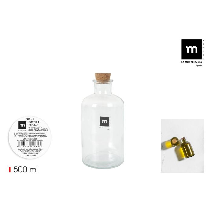 Botella Frasca Red 500 ml T/Corcho La Mediterranea (16 Unidades) Botella Frasca Red 500 ml T/Corcho La Mediterranea (16 Unidades)