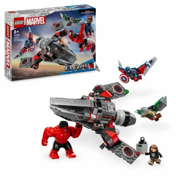 LEGO Marvel 76292 Capitán América vs Hulk Rojo - Avión de combate para construir