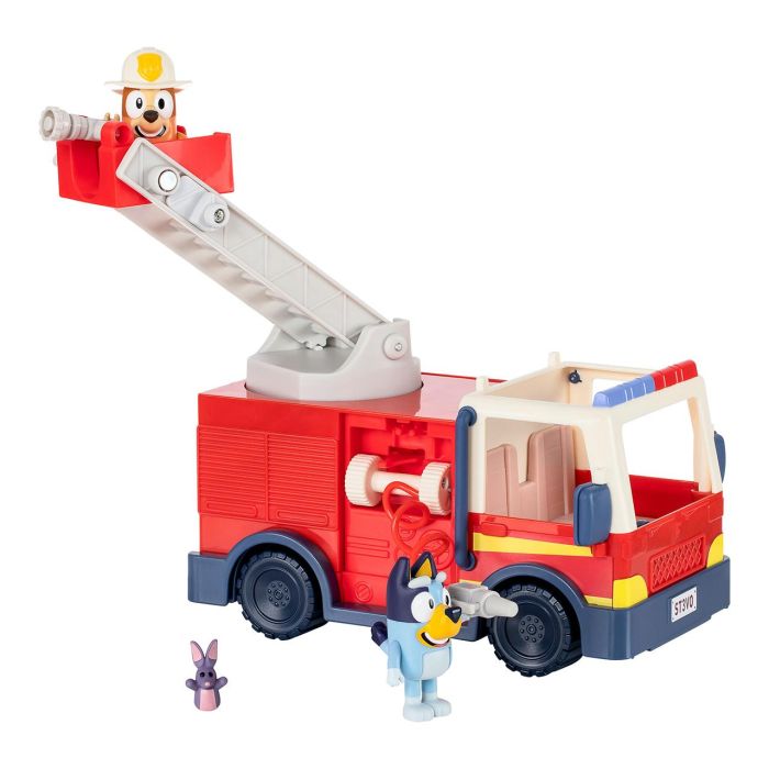 Moose 17610 Camión de Bomberos Bluey con Figuras Bluey, Bingo y Bob Bilby, escalera elevable y manguera, +3 años 5
