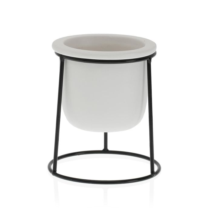 Maceta Blanca con Base Metal Versa 10.5x14.5 cm - Cerámica Minimal Maceta Blanca con Base Metal Versa 10.5x14.5 cm - Cerámica Minimal