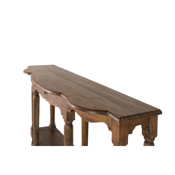 Giner y Colomer Consola Tallada a Mano en Madera de Teca Reciclada, Avellana Envejecida, 48 cm 2 Giner y Colomer Consola Tallada a Mano en Madera de Teca Reciclada, Avellana Envejecida, 48 cm 2