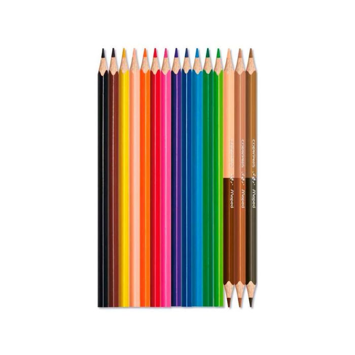 Lapices De Colores Maped Color Peps World Caja De 12 Colores Surtidos + 3 Duo Tonos De Piel 2