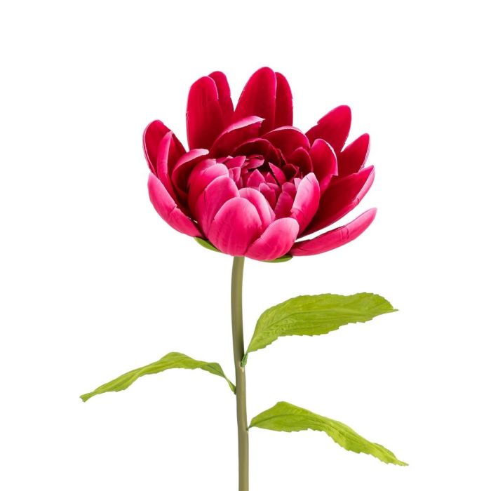 Flor Loto Fucsia Artificial Decoración 32 X 32 X 100 cm