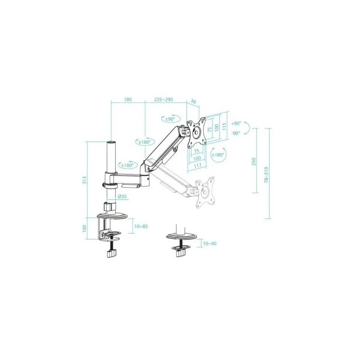 TooQ Soporte de Mesa para Pantallas 17"-32", VESA 75x75/100x100, Negro 3 TooQ Soporte de Mesa para Pantallas 17"-32", VESA 75x75/100x100, Negro 3