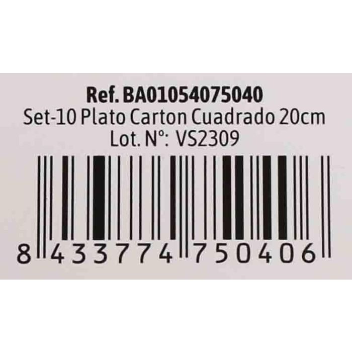 Set de 10 platos de cartón cuadrados con soja, 20 cm - Algon (36 Cajas) 5 Set de 10 platos de cartón cuadrados con soja, 20 cm - Algon (36 Cajas) 5