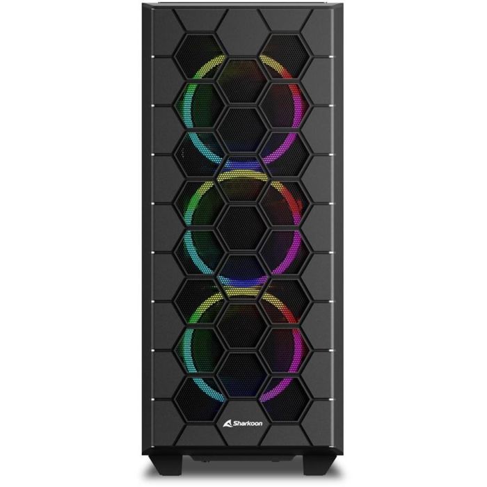 Sharkoon RGB HEX Caja PC Semitorre ATX con 6 Ventiladores ARGB Preinstalados, USB-C 3.2 Gen2, Cristal Templado, Negro 1 Sharkoon RGB HEX Caja PC Semitorre ATX con 6 Ventiladores ARGB Preinstalados, USB-C 3.2 Gen2, Cristal Templado, Negro 1