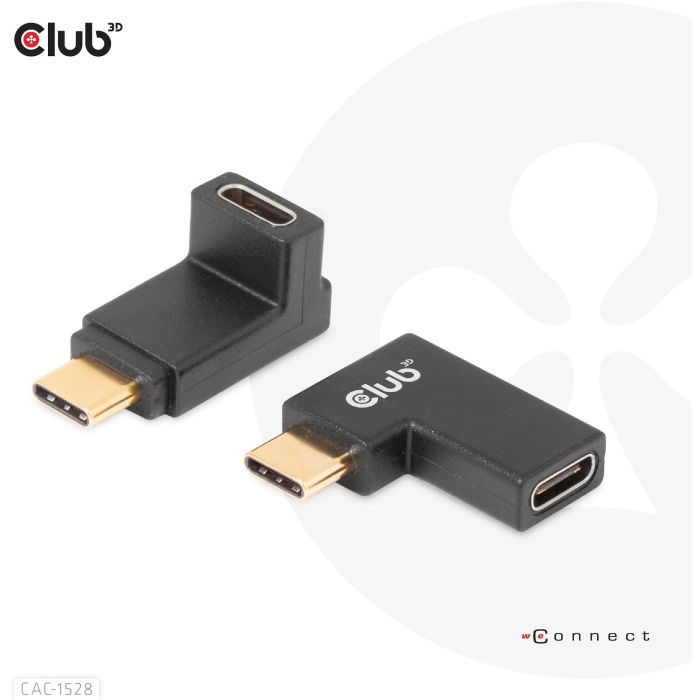 Club3D Adapter USB 3.2 Typ C <> USB 3.2 Typ C gewinkelt St/Bu 6 Club3D Adapter USB 3.2 Typ C <> USB 3.2 Typ C gewinkelt St/Bu 6