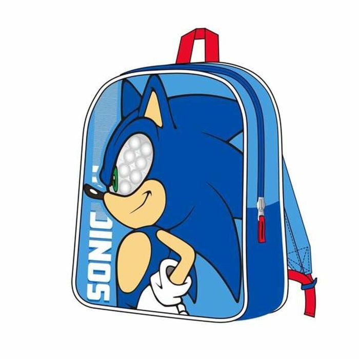 Mochila infantil personaje aplicaciones sonic 21.7 x 28.0 x 9.0 cm