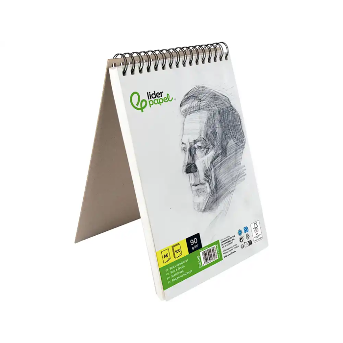 Liderpapel Bloc Dibujo Esbozos Espiral DIN A6 105x148mm 100 Hojas 90gr/m2 4